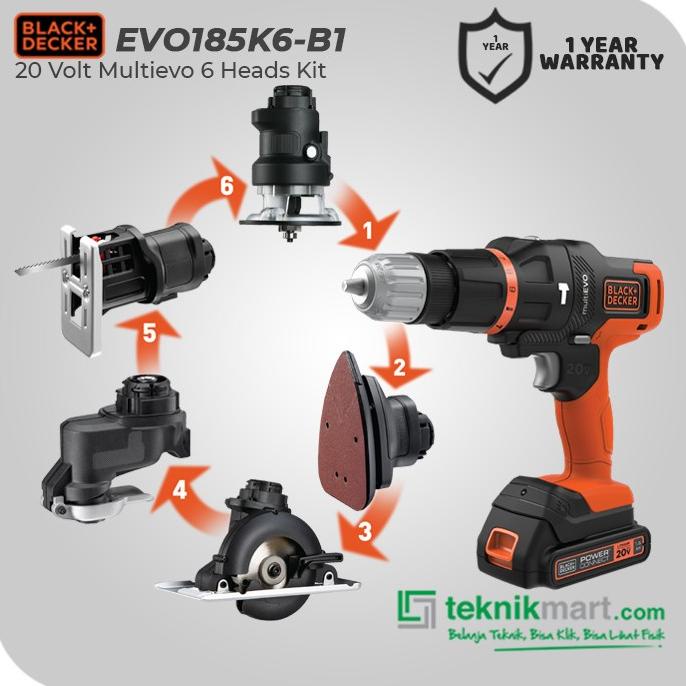 Black And Decker EVO185K6 20 Volt Multi Evo 6 Heads Kit