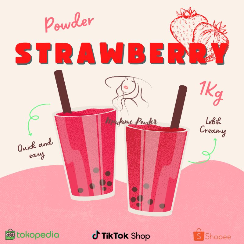 

Bubuk Minuman Strawberry 1 Kg Madame Powder Drink Gresik