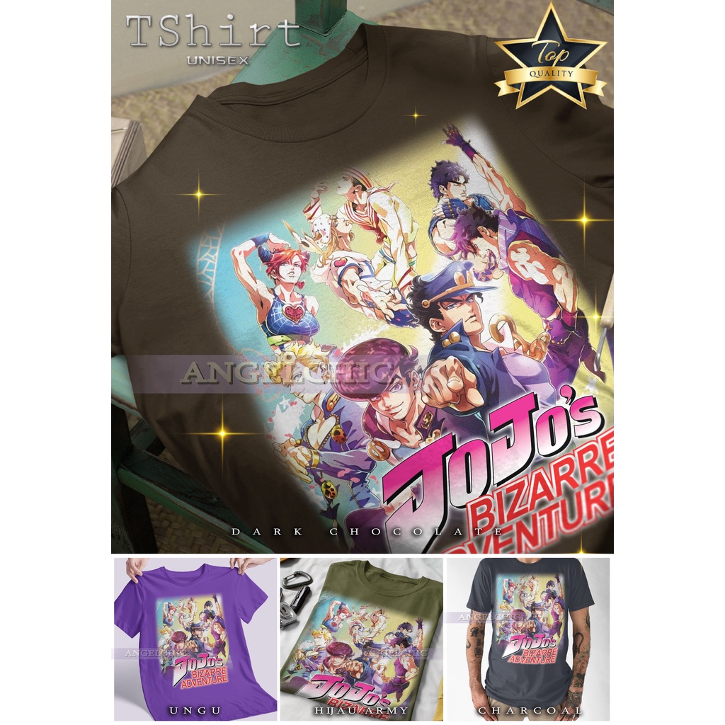 BAJU JOJO'S BIZZARE ADVENTURE Unisex Bootleg Tee Kaos Premium Vintage Retro