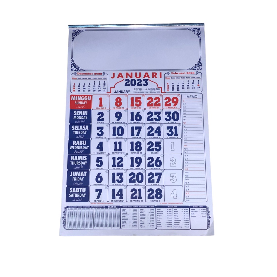 

Kalender Bulanan Dinding tahun 2023 ( 50CM x 32 CM )