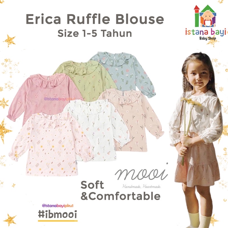 Mooi Atasan anak Perempuan Erica Ruffle Blouse - Atasan anak murah/Mooi Floral series