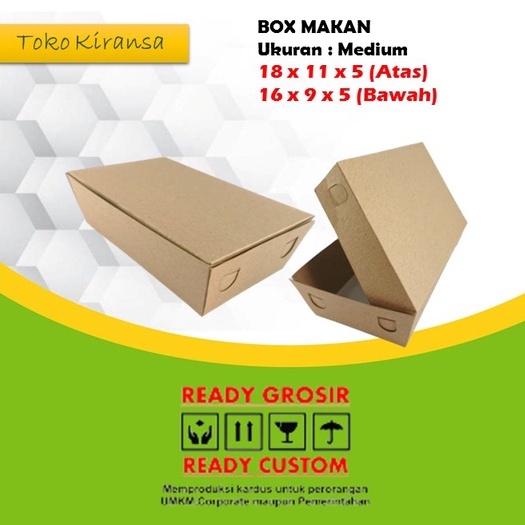 Paper Lunch Box Full Laminasi | Size Medium | Box Makanan Murah