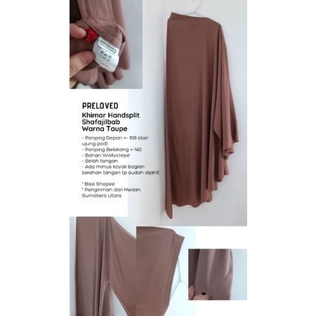 (PRELOVED) Khimar Handsplit Shafajilbab Taupe