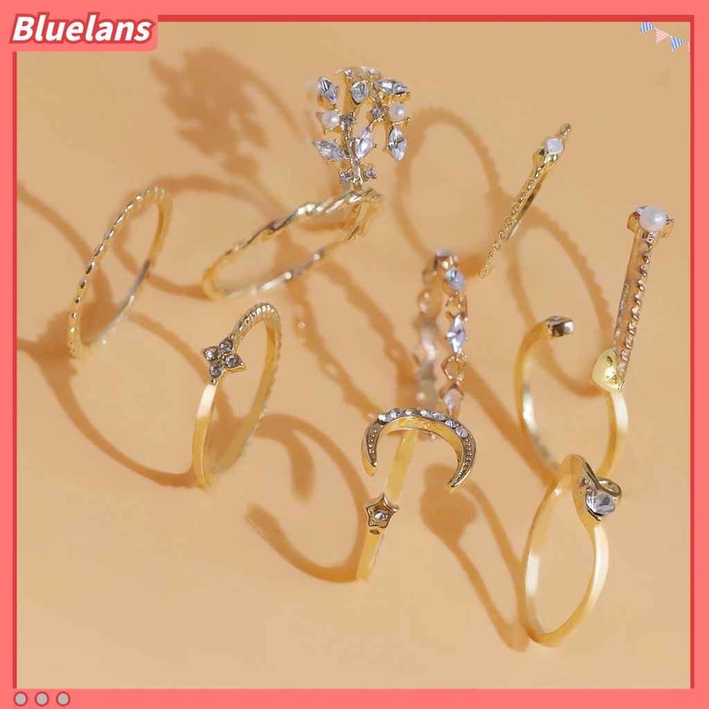 10pcs Cincin Bahan Metal Alloy Bentuk Irregular Cubic Zirconia Untuk Harian