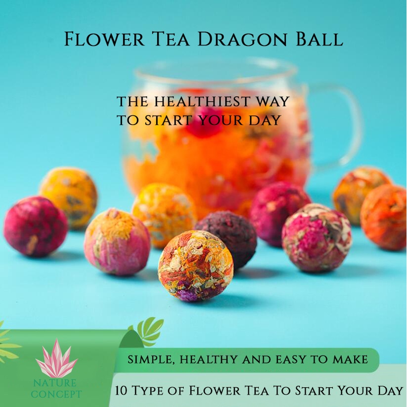 Dragon Ball Flower Tea Teh Bunga Bola Black Tea Pu'er Lengkap dan Murah