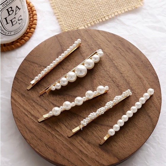 [SET ISI 2PC] Jepit Rambut Korean Hairpin Mutiara - Jepit Rambut Poni Mutiara - Mutiara Pearl Hairpin - Aksesoris Rambut Wanita