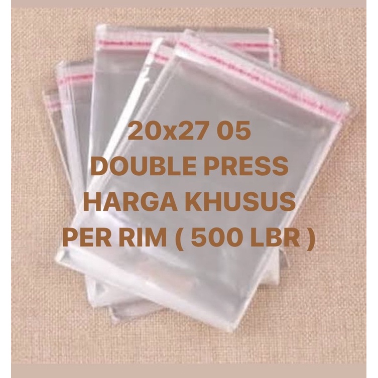 500 PCS | 1 RIM 20x27 05 PLASTIK OPP SEAL BAJU GARMEN HIJAB