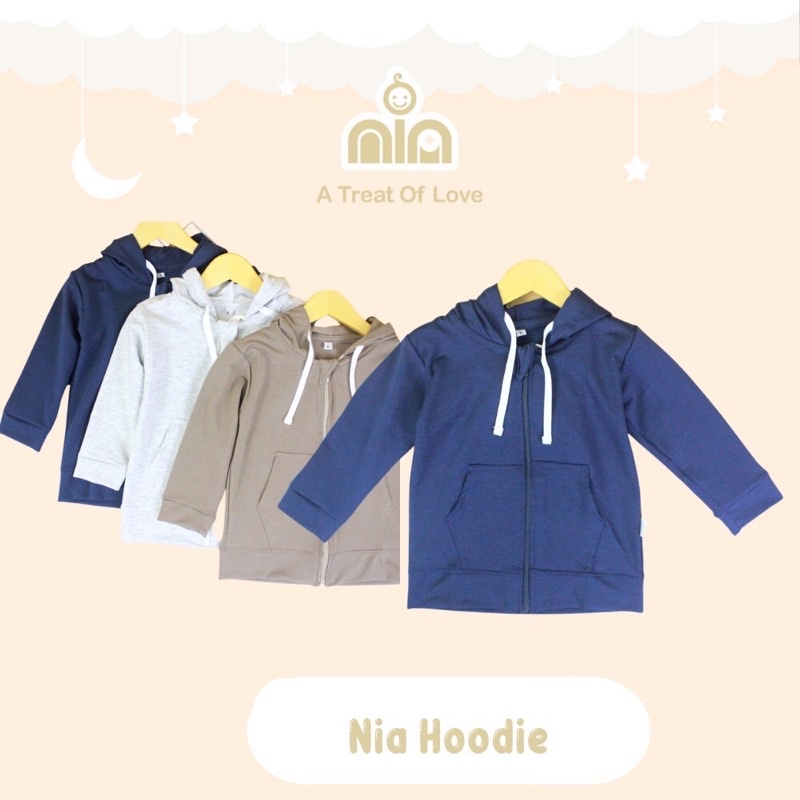 NIA Jaket Bayi Hoodie Unisex Jaket Hoodie Lucu Polos Merk Nia