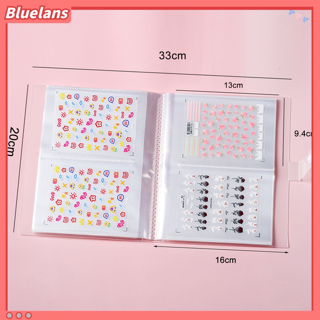 (In Stock) Kacamata Hitam Lensa Warna Warni ♡Buku Album Penyimpanan Stiker Kuku 144 Slot Transparan Untuk Salon