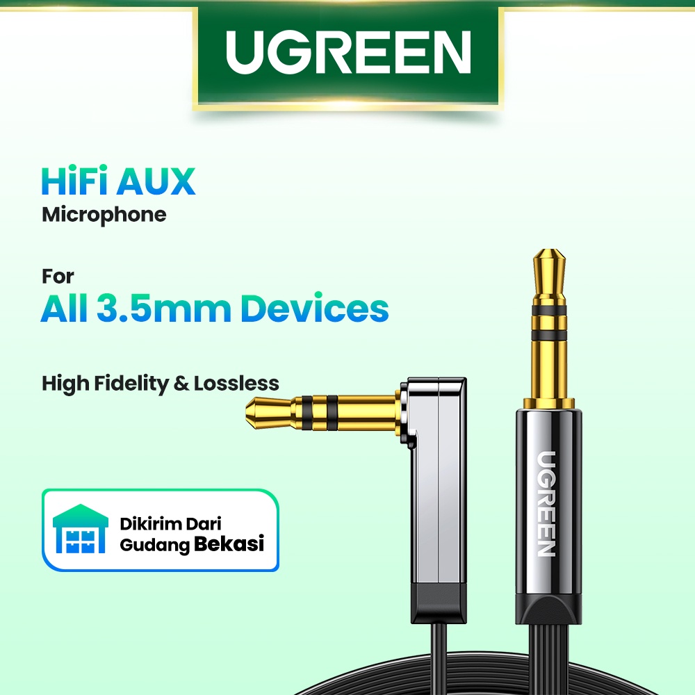 【Stok Produk di Indonesia】Ugreen Kabel Audio Aux 3.5mm Male Untuk Komputer / Headphone Xiaomi / Laptop / Mobil