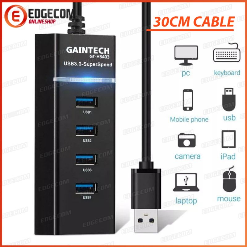 USB 3.0 Hub 4 Port 30cm GAINTECH H-3403