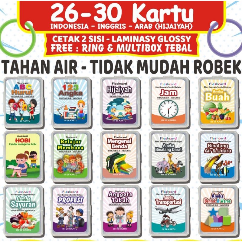 Jual edukasianakpintar_indonesia/ FLASH CARDS / kartu pintar/kartu ...