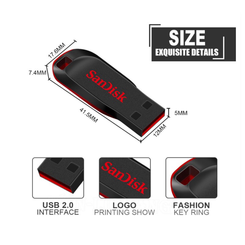 Sandisk CZ50 Flash Disk USB 2.0 Kapasitas 32GB / 64GB / 128GB