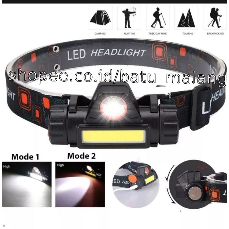 #LED #HIGH #POWER #HEAD #LIGHT #LAMPU #SENTER #KEPALA #SUPER #TERANG #2 #MODE #PENYINARAN #USB #RECH