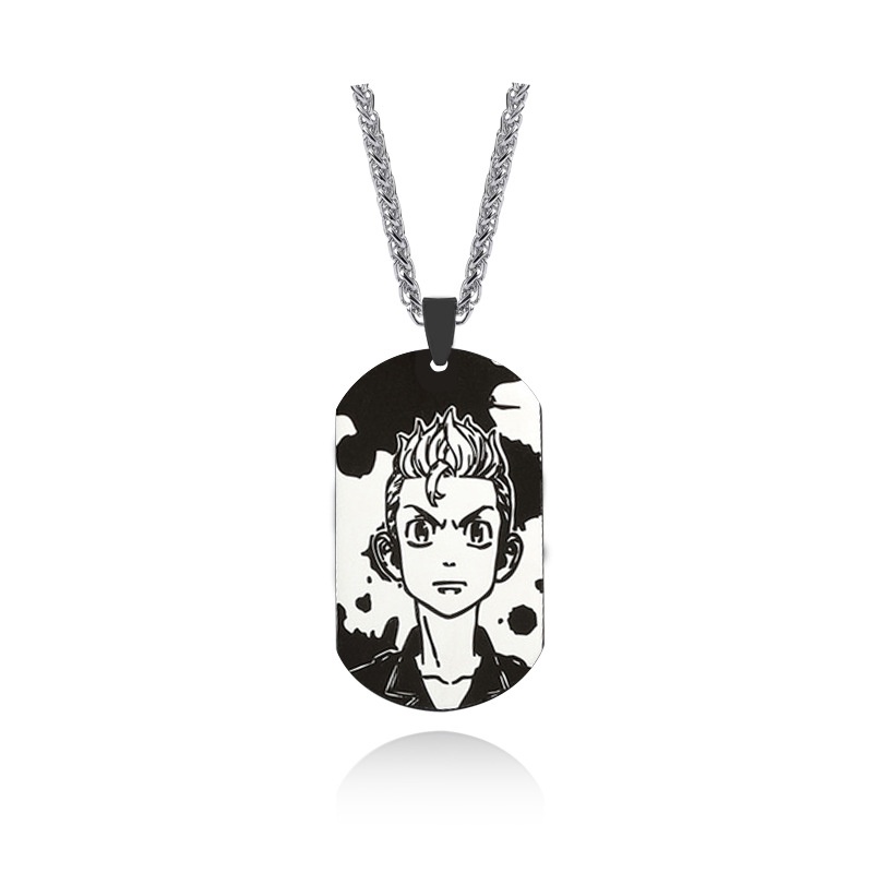 Trendy Fashion Black Brand Necklace New Style Stainless Steel Tokyo Avengers Anime Necklace Rock Party Jewelry Gift