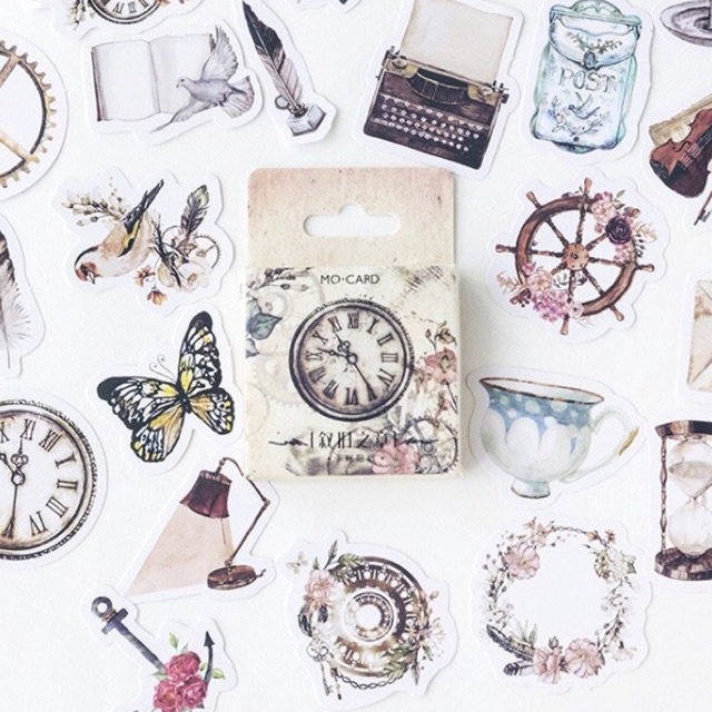 

RANDOM 5 pcs stiker kertas aesthetic motif vintage untuk dekorasi scrapbook jurnal