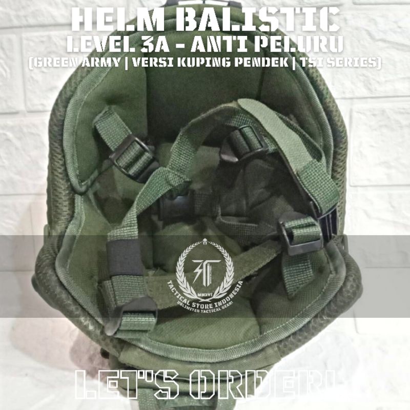 PROMO DISCOUNT Helm Balistic Level 3A - Helm Tactical Anti Peluru - Helm TNI / Polisi - Hijau Army