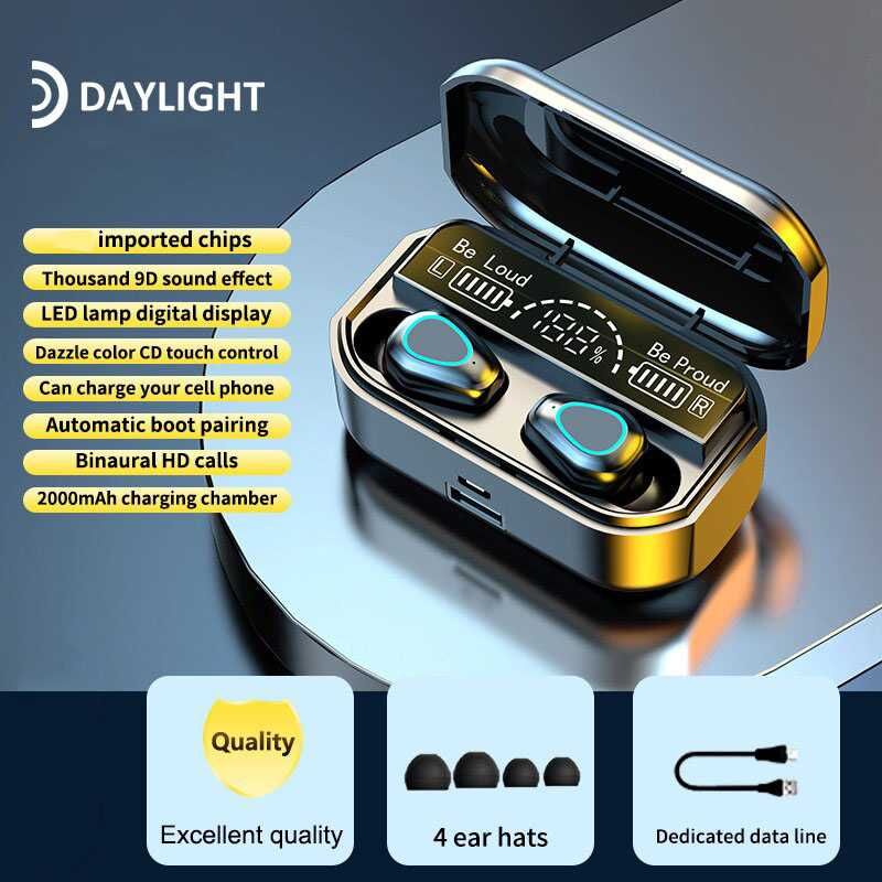 Daylight Earphone TWS Blueooth 5.3 with Powerbank Dock 3500mAh - G28 Wireless Connection