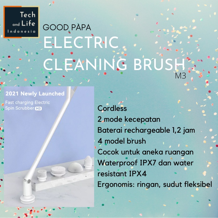 Good Papa Cordless Portable Electric Cleaning Brush Sikat Pembersih Multifungsi M3