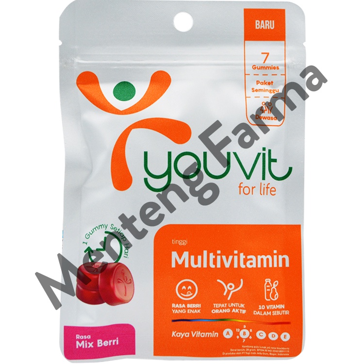 Youvit Multivitamin For Adult Sachet - Multivitamin Gummy Dewasa Rasa Mix Berry
