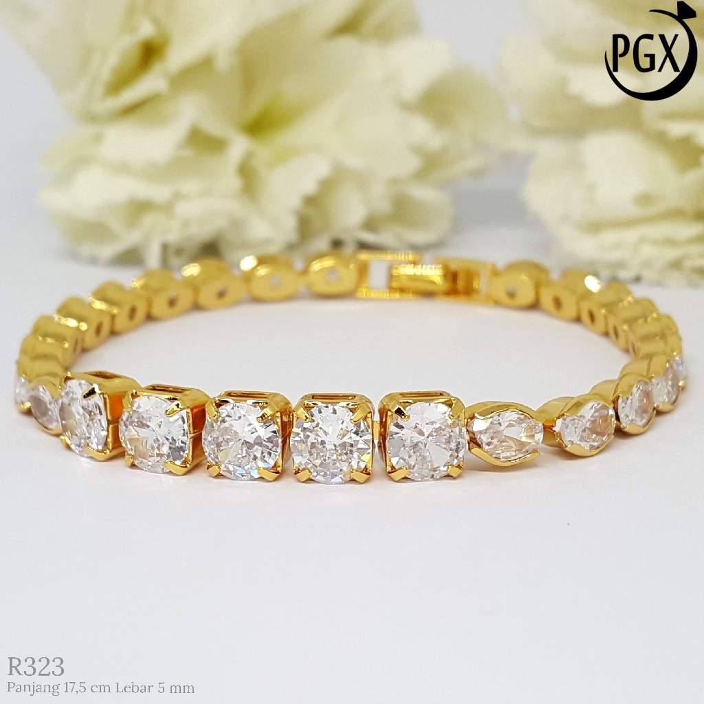 PGX Gelang Tangan Xuping Wanita Perhiasan Lapis Emas Aksesoris Fashion Premium - R323