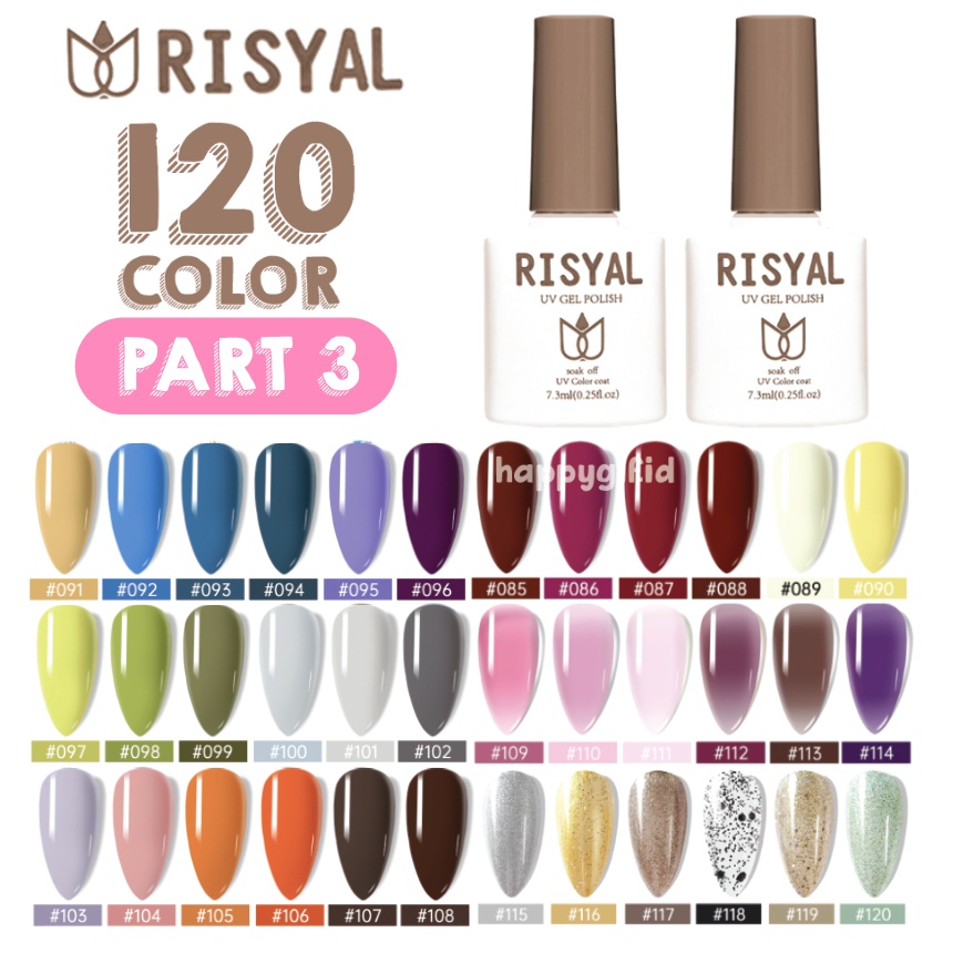 (81-120) RISYAL Cat Kuku Kutek Soak Off Gel Halal UV Polish 7.5 ml KU036