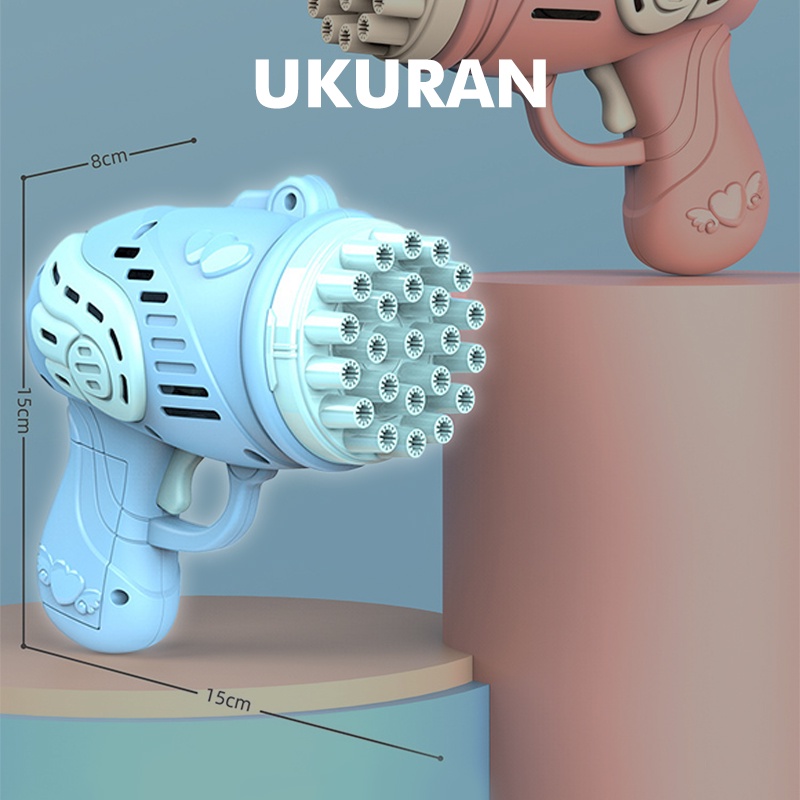 Baru Pistol Gelembung untuk Anak-anak Dewasa Pesta Luar Ruangan 23 Lubang Mesin Gelembung Bubbl