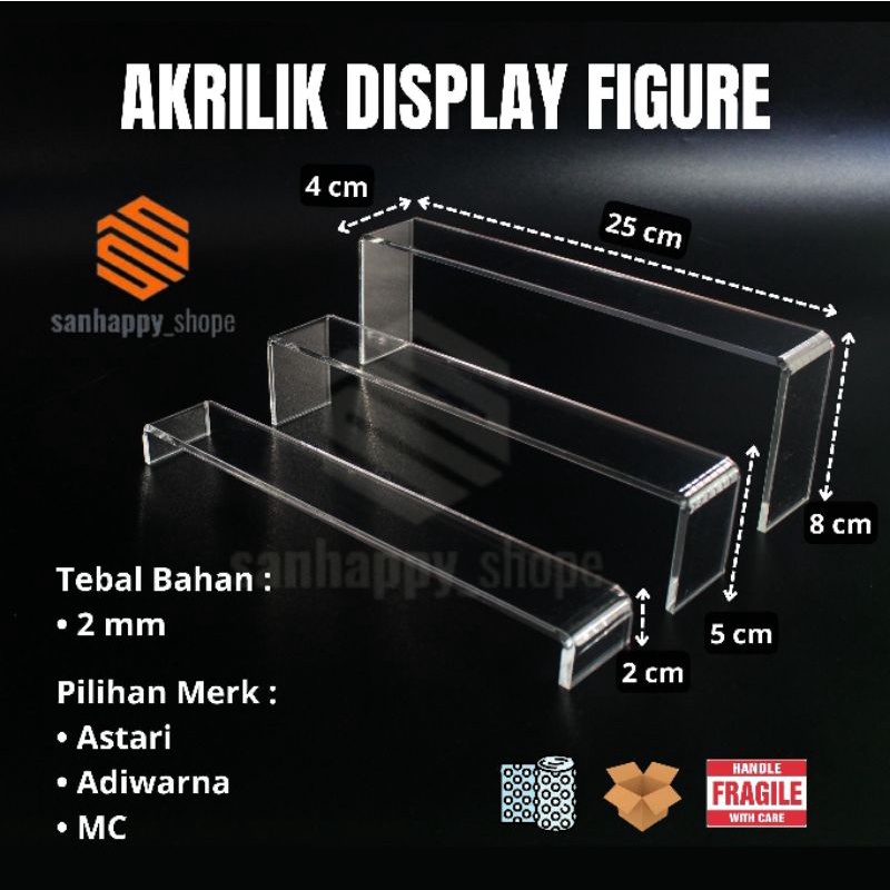 Display Rak Akrilik Acrylic Pajangan 1set isi 3pcs