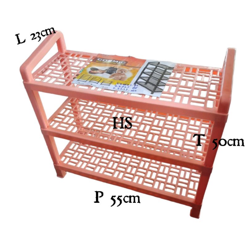 rak sepatu/sandal 3susun merk calista