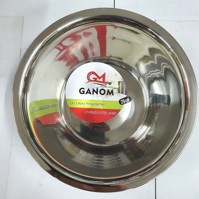 Baskom Ganom Stainless Steel 20cm Mangkok Korea Bowl Ware Cake