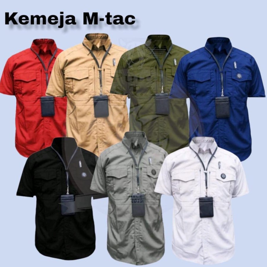 Baju Hem Kemeja Pria Dewasa Kantoran Lengan Pendek Pdl Lapangan Tactical Polos Gunung Modern Jumbo