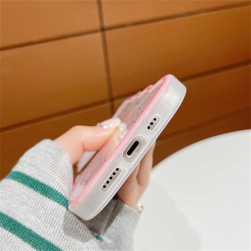 Soft Case Silikon Motif Strawberry Kelinci Untuk Iphone 14 13 12 11 Pro Max X Xr Xs Max 8 7 6 6s Plus SE 2020