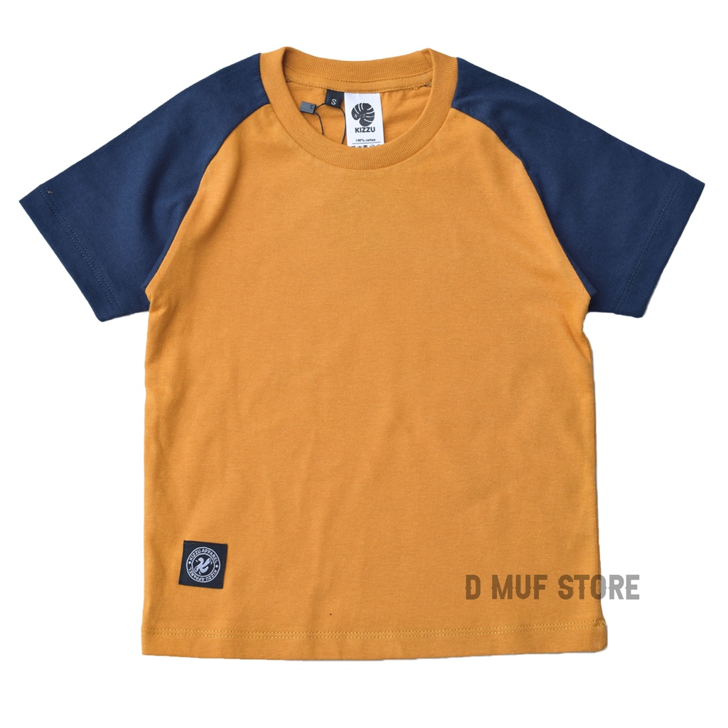 Kizzu Kaos Anak Reglan Premium Cotton 30s Usia 1-12 Tahun Reglan Kubus - D Muf Store