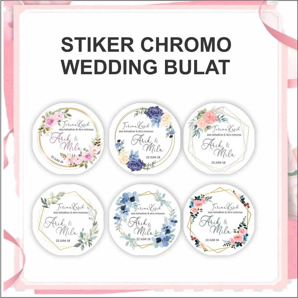 

STIKER LABEL CHROMO SOUVENIR WEDDING NIKAH BULAT ISKSTORE