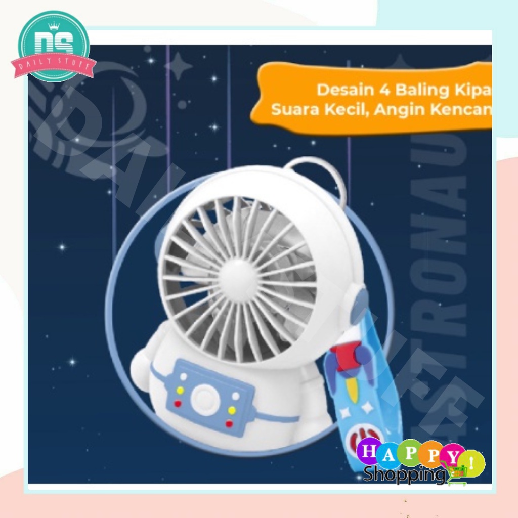 DS MF 6817 Kipas Angin Mini Astronaut Cute Fan USB Charge / Kipas Genggam Portabel Karakter Astronot