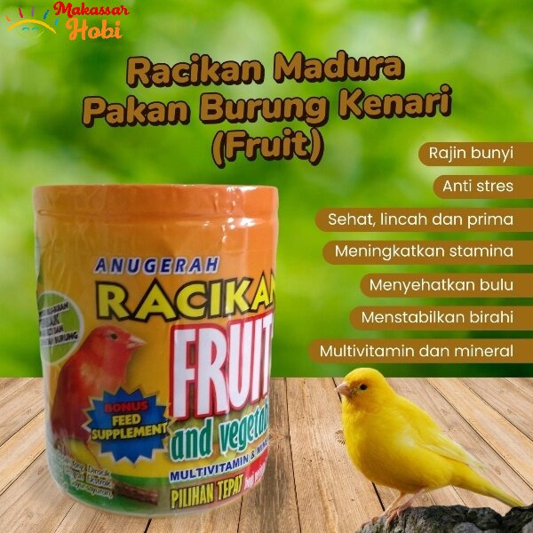 Pakan Makanan Burung Kenari Canary Racikan Madura Fruit Buah &amp; Sayuran