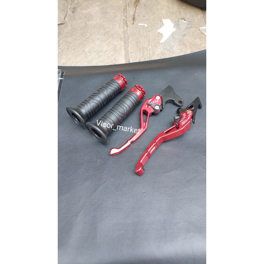 Paket Murah Handle Rem dan Handgrip Aerox Warna Merah