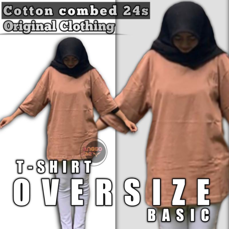 Kaos Polos Jumbo Wanita Mocca Oversize Basic Cotton Combed 24s ORIGINAL PREMIUM anggosae Viral