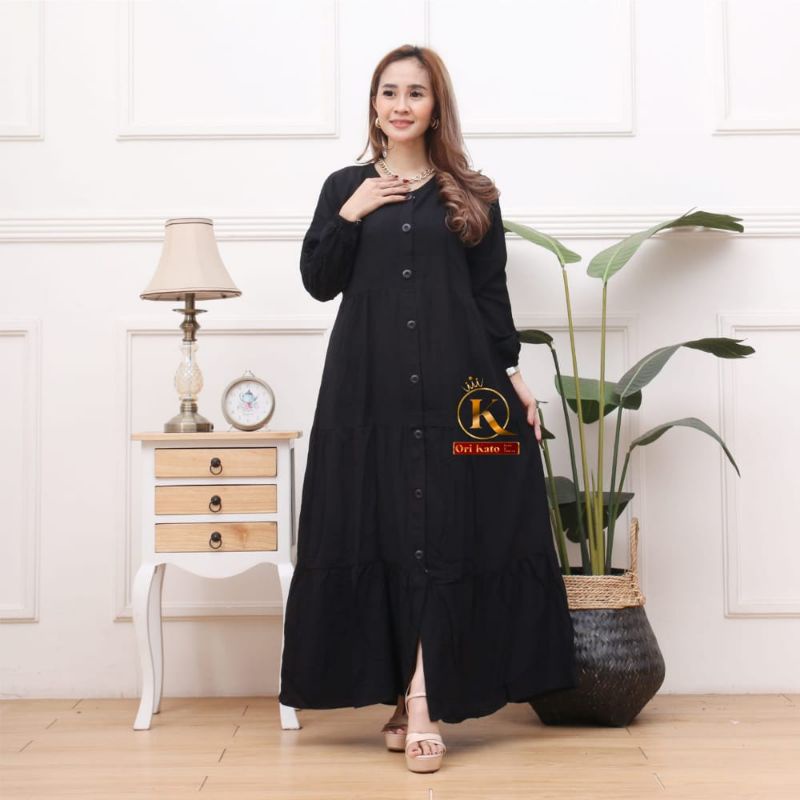 Gamis rayon premium susun/gamis wanita terbaru 2022/terlaris bisa cod