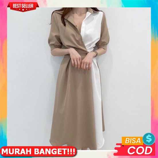 Dress Pendek Selutut Casual Bsju Sexy Wanit Import Premium Drees Murah Bahan Tebel Bj Sexsi Wanita M