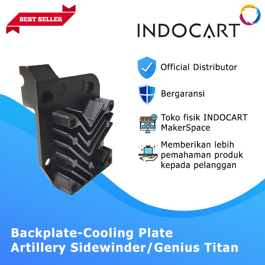 INDOCART Titan Extruder Backplate-Cooling Plate 3D Printer Artillery