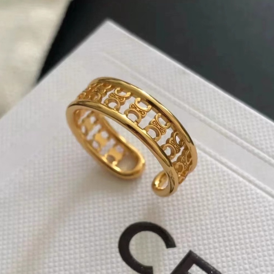 Cincin Model Terbuka Bahan Metal Gaya Perancis Untuk Wanita