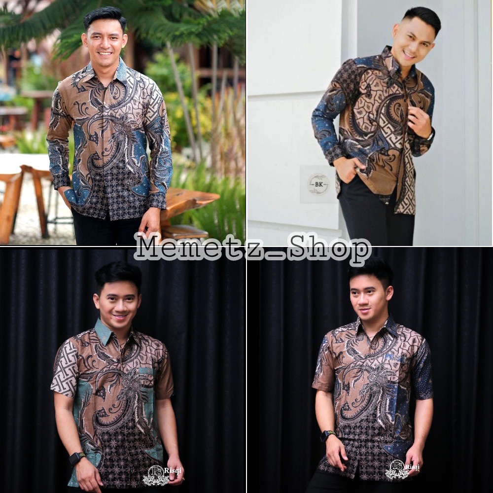 Baju Batik Pria Ns FC Terbaru Kemeja Kerja Batik Kantor Lengan Panjang Pendek Size M L XL XXL BSWART HRB026