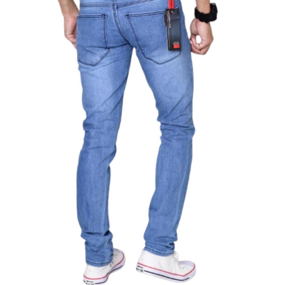 Langsung Order Celana Jeans sobek Pria Lel Dewasa Pensil  Skinny Stretch Melar/Ripped jeans Jeans Pa
