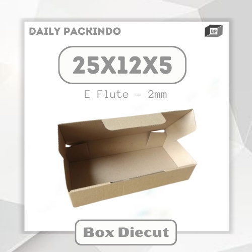 

Kardus/Dus/Corrugated/Box Diecut Ukuran 25X12X5 Cm E Flute 2Mm