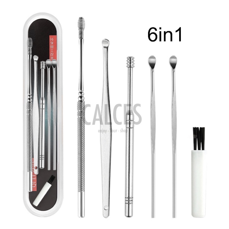 Alat Pembersih Telinga Korek Kuping Ear Spoon Tool 6 PCS-Kotak 6in1