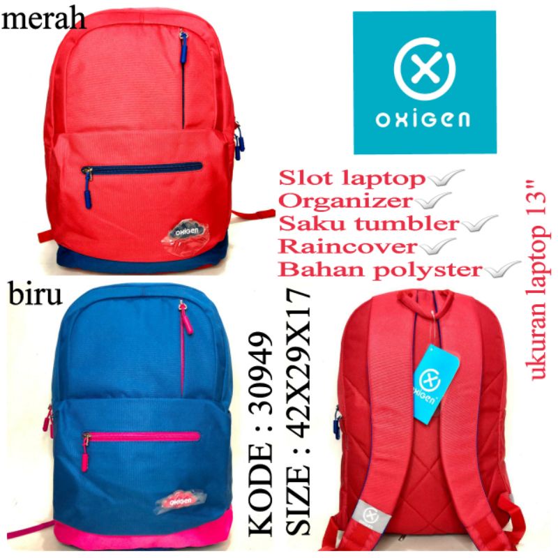 TAS SEKOLAH BACKPACK ADA RAINCOVER BY OXIGEN 30949