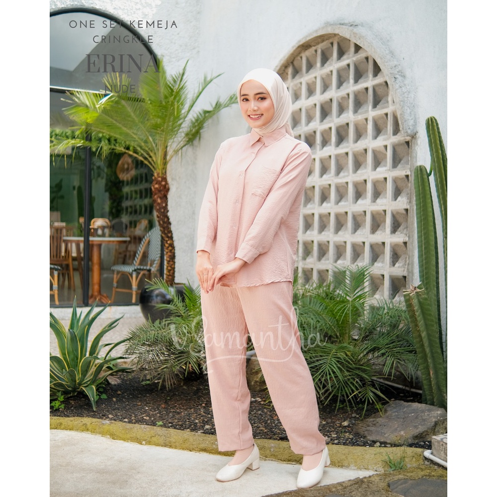 One Set Kemeja Wanita Crinkle Airflow Erina