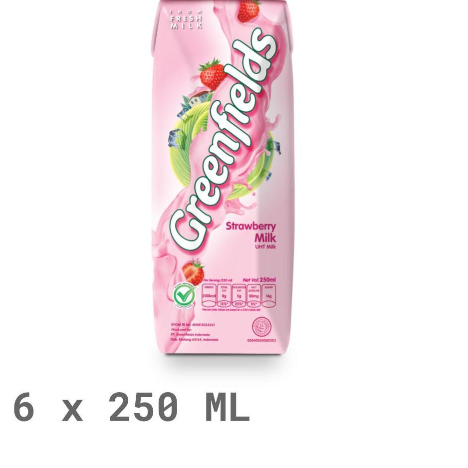 

Untuk Anda--Greenfields Susu UHT Strawberry Multipack 6 x 250 mL