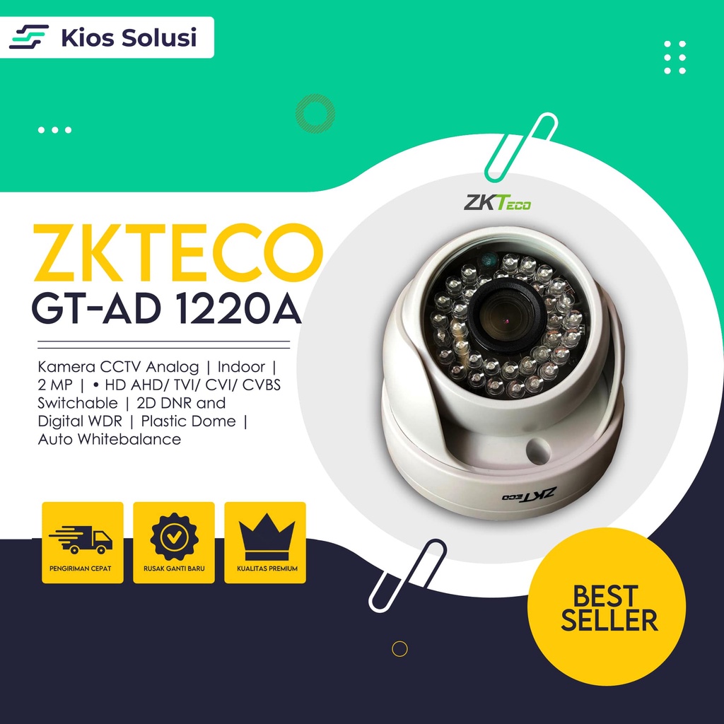 Kamera CCTV Indoor Analog 2MP ZKTECO GT-AD 1220A | CCTV Murah